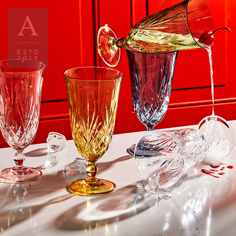 Melodia Crystal Water Goblet Collection — Luxe Event Decor